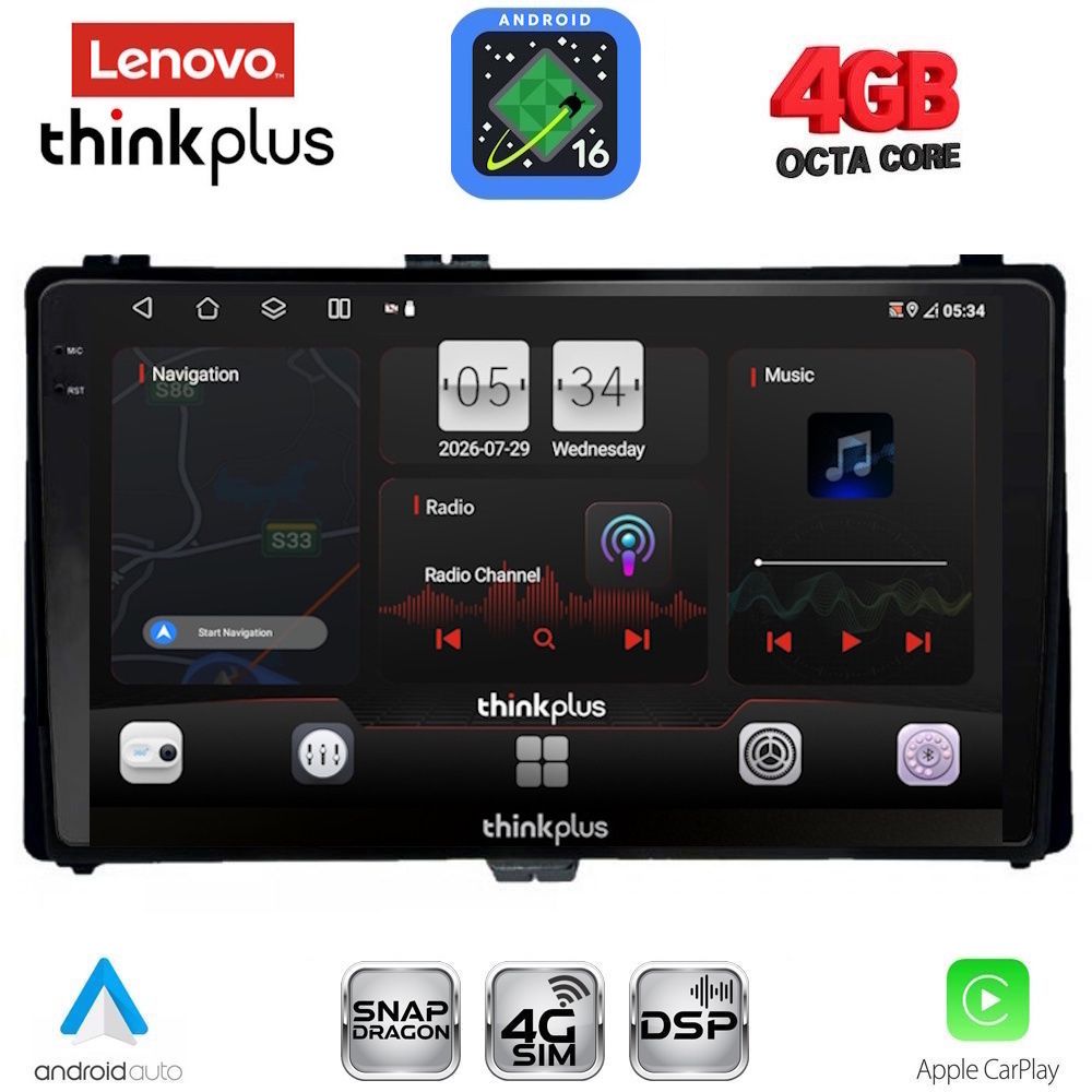 LTG7703_16 LENOVO LTG 7703A_CPA (9inc) MULTIMEDIA TABLET for TOYOTA AURIS mod. 2015-2021 – AYGO X mod. 2022-2026 – COROLLA mod. 2017-2019 - Image 1