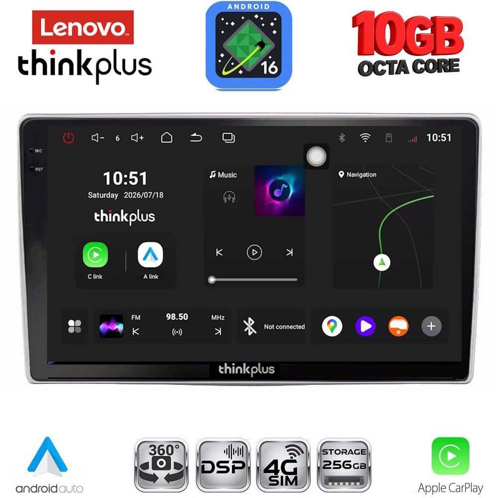 LTM11028_16-1 LENOVO LTM 11028_CPA (9inc) MULTIMEDIA TABLET for ALFA ROMEO MITO mod. 2008-2018 - Image 1