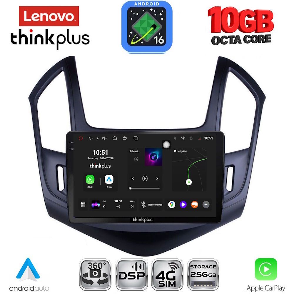 LTM11077_16 LENOVO LTM 11076B_CPA (9inc) MULTIMEDIA TABLET for CHEVROLET CRUZE mod. 2013-2015 - Image 1