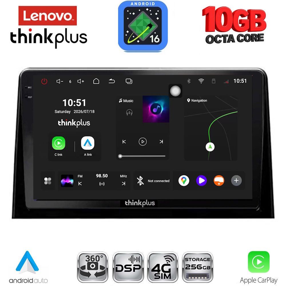 LTM11082_16 LENOVO LTM 11082_CPA (10inc) MULTIMEDIA TABLET for CITROEN BERLINGO – OPEL COMBO – PEUGEOT PARTNER – TOYOTA PROACE mod. 2018-2026 - FIAT DOBLO mod. 2022-2026 - Image 1