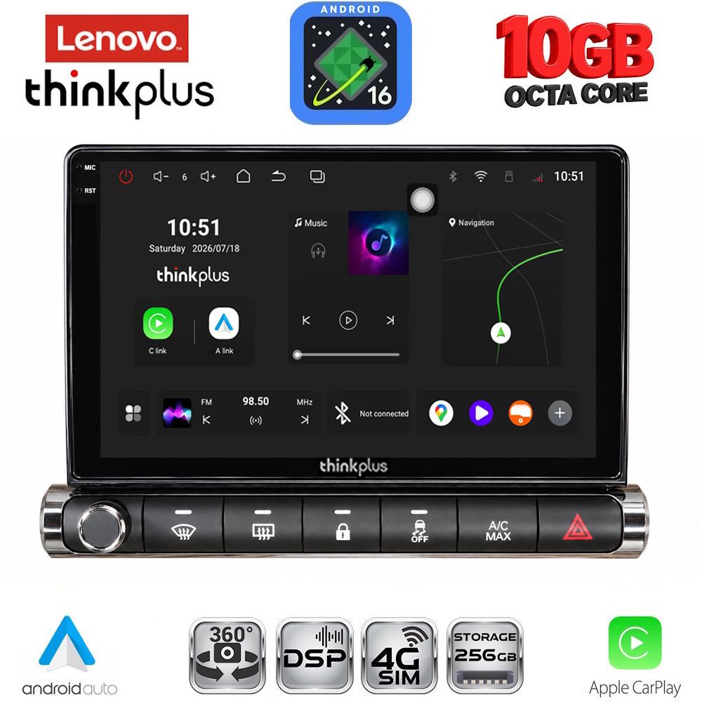 LTM11089H_16 LENOVO LTM 11089H_CPA (9inc) MULTIMEDIA TABLET for CITROEN C4 CACTUS mod. 2014-2021 High Version - Image 1