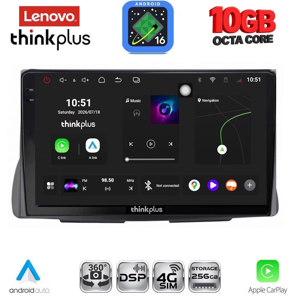 LTM11090_16 LENOVO LTM 11090_CPA (9inc) MULTIMEDIA TABLET for CITROEN C2 mod. 2003-2009 - Image 1