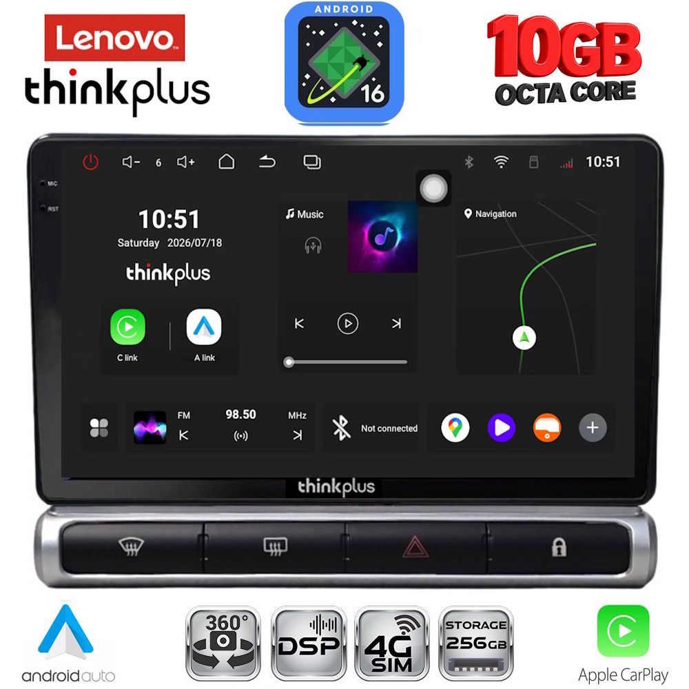 LTM11093H_16 LENOVO LTM 11093H_CPA (9inc) MULTIMEDIA TABLET for CITROEN C3 - DS3 mod. 2016-2024 High Version - Image 1