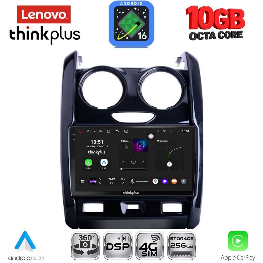 LTM11103_16 LENOVO LTM 11103_CPA (9inc) MULTIMEDIA TABLET for DACIA DUSTER mod. 2012-2019 - Image 1
