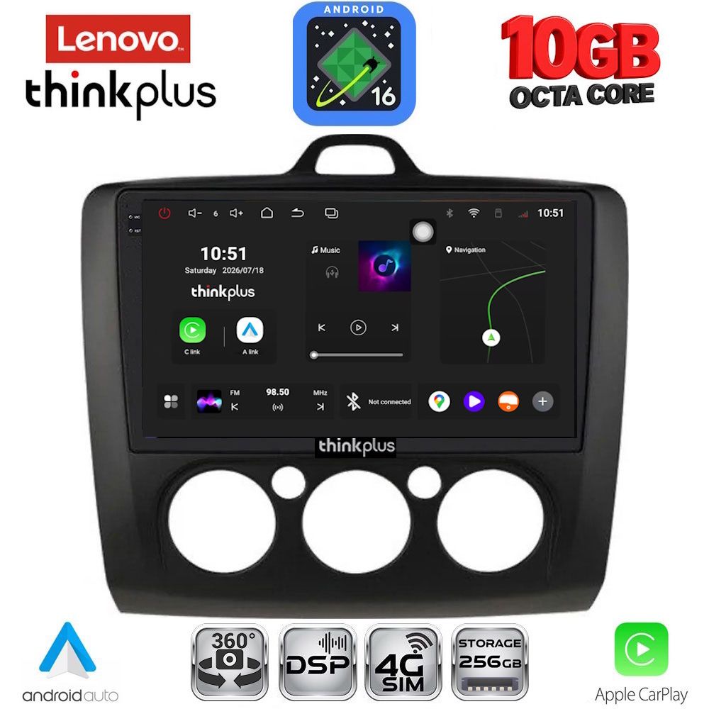 LTM11156AC-16BL LENOVO LTM 11156BL_CPA A/C (9inc) MULTIMEDIA TABLET for FORD FOCUS mod. 2005-2012 (BLACK) - Image 1