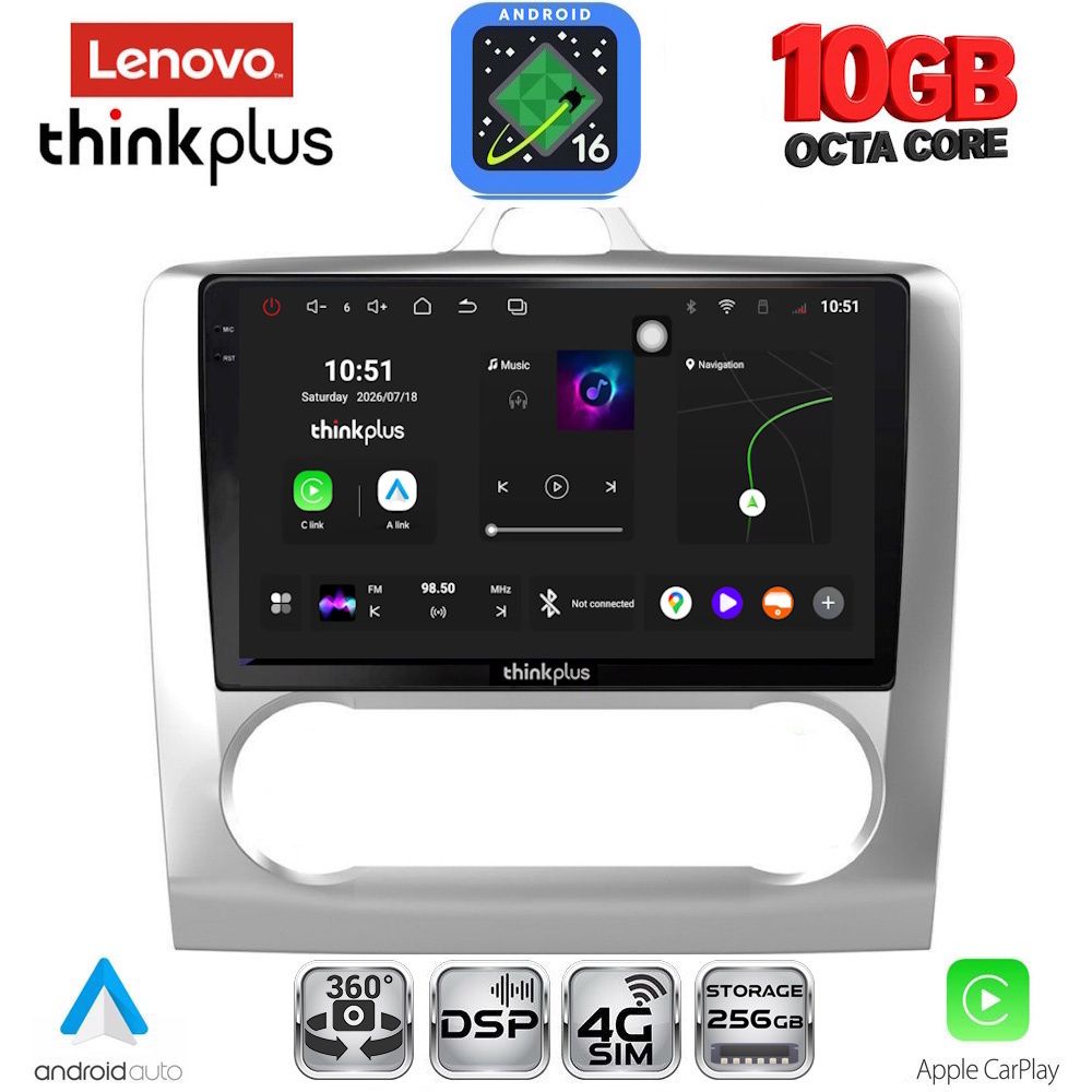 LTM11156CL_16_SL LENOVO LTM 11156SL_CPA CLIMA (9inc) MULTIMEDIA TABLET for FORD FOCUS mod. 2005-2012 (SILVER) - Image 1