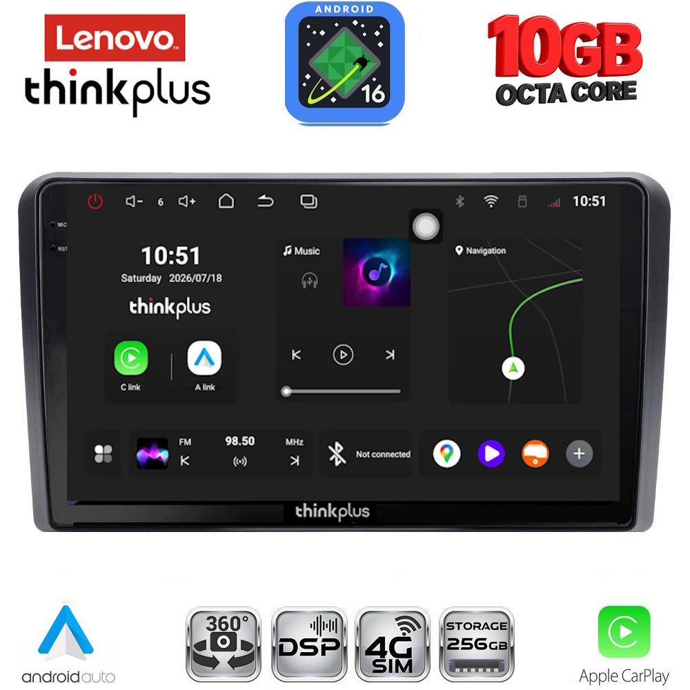 LTM11168_16 LENOVO LTM 11168SQ_CPA (10inc) MULTIMEDIA TABLET for FORD mod. 2004-2007 (For Round radio) - Image 1
