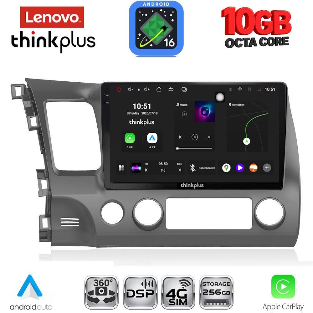 LTM11188_16 LENOVO LTM 11188_CPA (10inc) MULTIMEDIA TABLET for HONDA CIVIC 4D mod. 2006-2012 - Image 1