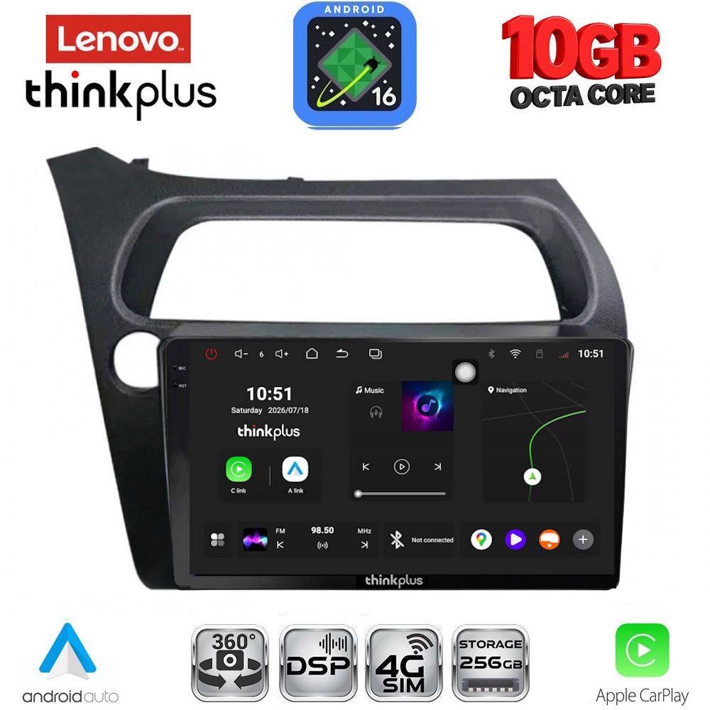 LTM11189_16 LENOVO LTM 11189_CPA (9inc) MULTIMEDIA TABLET for HONDA CIVIC 3D-5D mod. 2006-2012 - Image 1