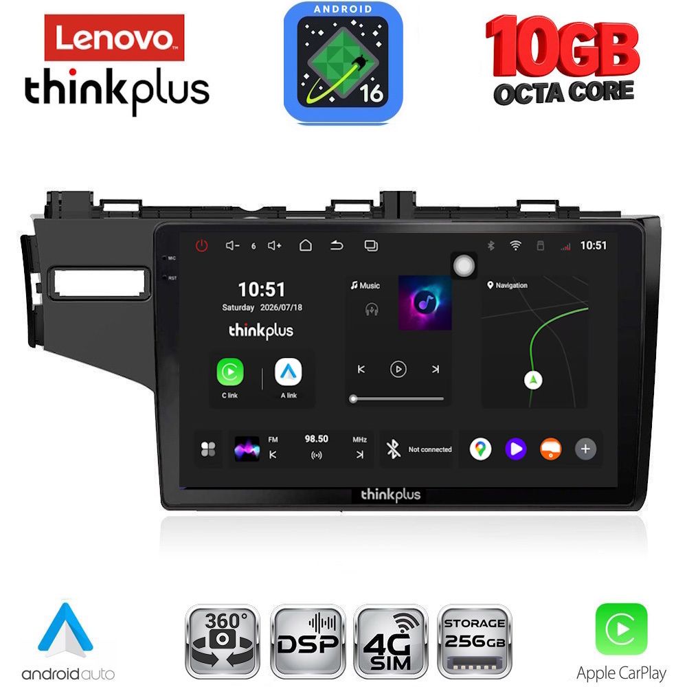 LTM11212_16 LENOVO LTM 11212_CPA (10inc) MULTIMEDIA TABLET for HONDA JAZZ mod. 2013-2019 - Image 1