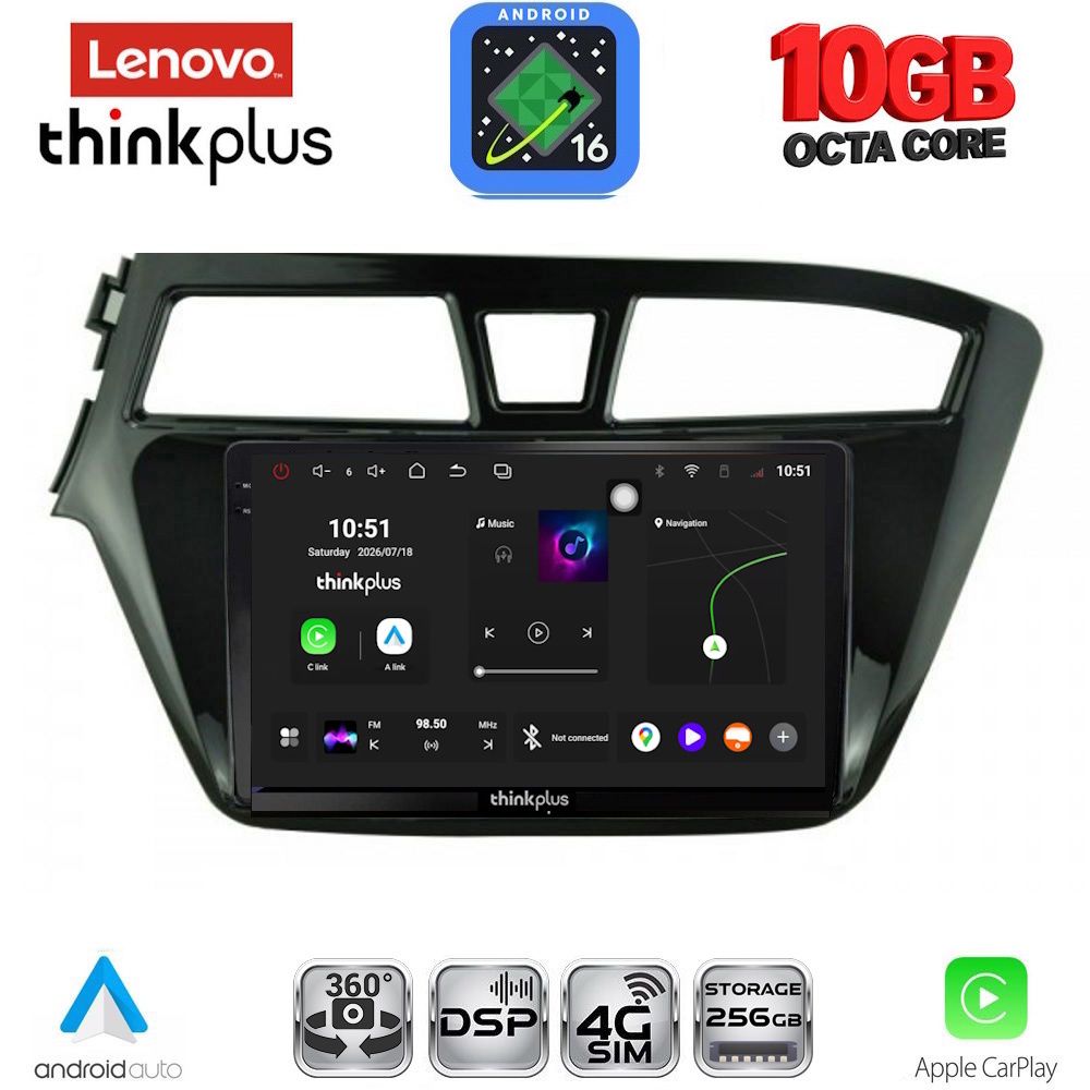 LTM11229_16 LENOVO LTM 11229_CPA (9inc) MULTIMEDIA TABLET for HYUNDAI i20 mod. 2014-2018 - Image 1