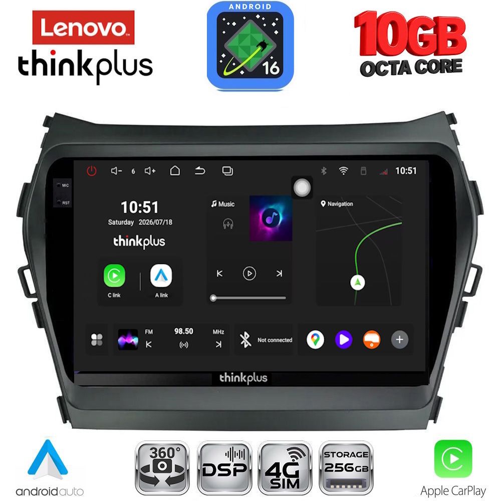 LTM11238_16 LENOVO LTM 11238_CPA (9inc) MULTIMEDIA TABLET for HYUNDAI IX45 - SANTA FE mod. 2013-2017 - Image 1