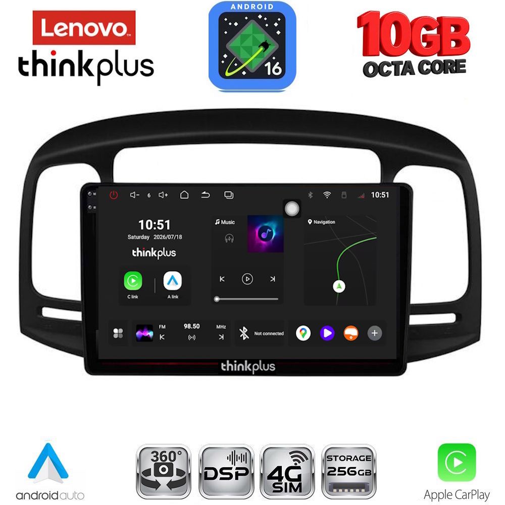 LTM11249BL-16 LENOVO LTM 11249BL_CPA (9inc) MULTIMEDIA TABLET for HYUNDAI ACCENT mod. 2005-2012 (BLACK) - Image 1