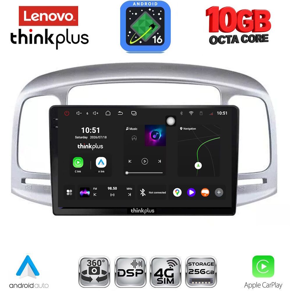 LTM11249SL_16 LENOVO LTM 11249SL_CPA (9inc) MULTIMEDIA TABLET for HYUNDAI ACCENT mod. 2005-2012 (SILVER) - Image 1