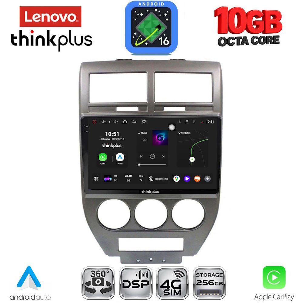 LTM11276_16 LENOVO LTM 11276_CPA (10inc) MULTIMEDIA TABLET for JEEP COMPASS - PATRIOT mod. 2007-2016 - Image 1