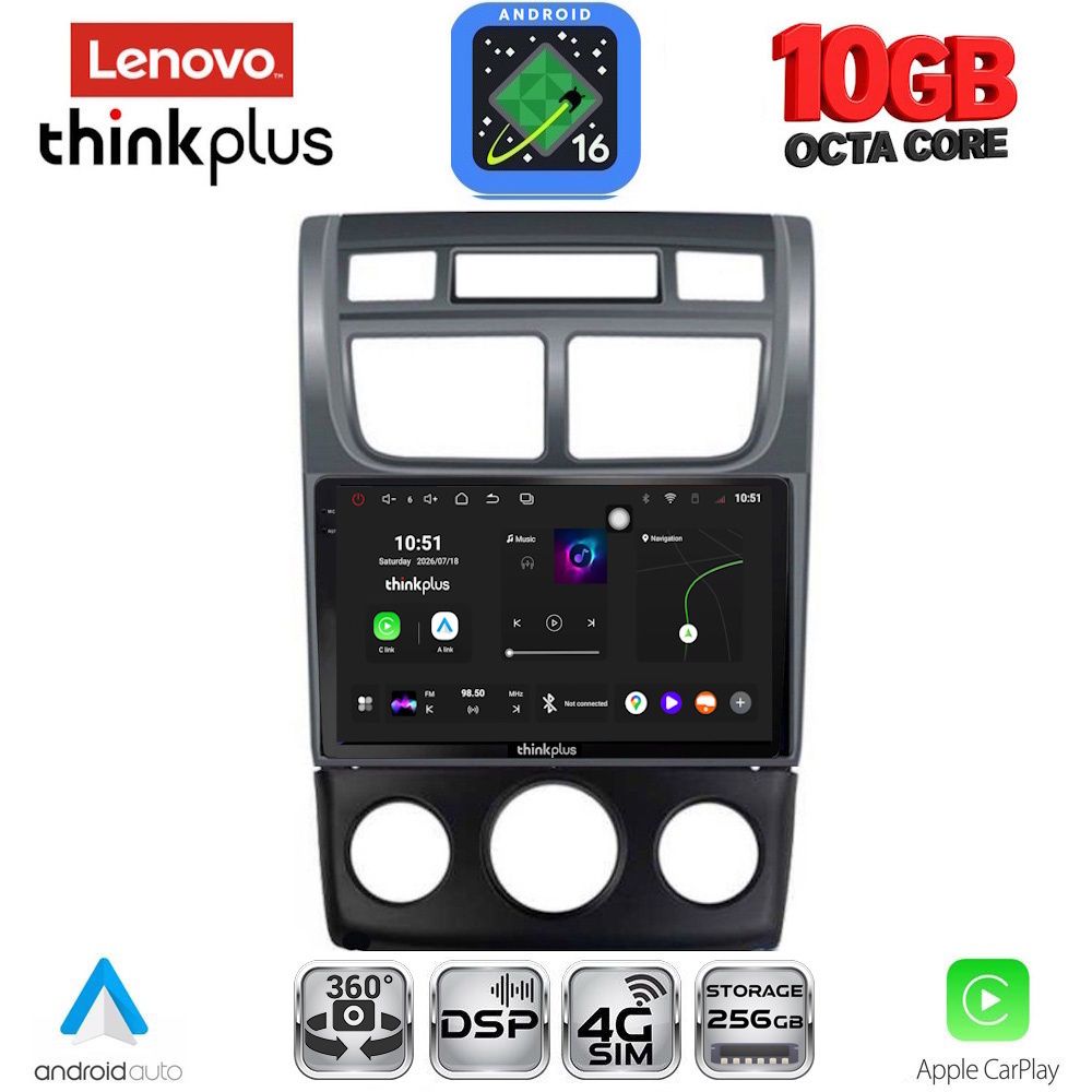 LTM11324AC_16 LENOVO LTM 11324BL_CPA (A/C+CLIMA) (9inc) MULTIMEDIA TABLET for KIA SPORTAGE mod. 2004-2010 - Image 1