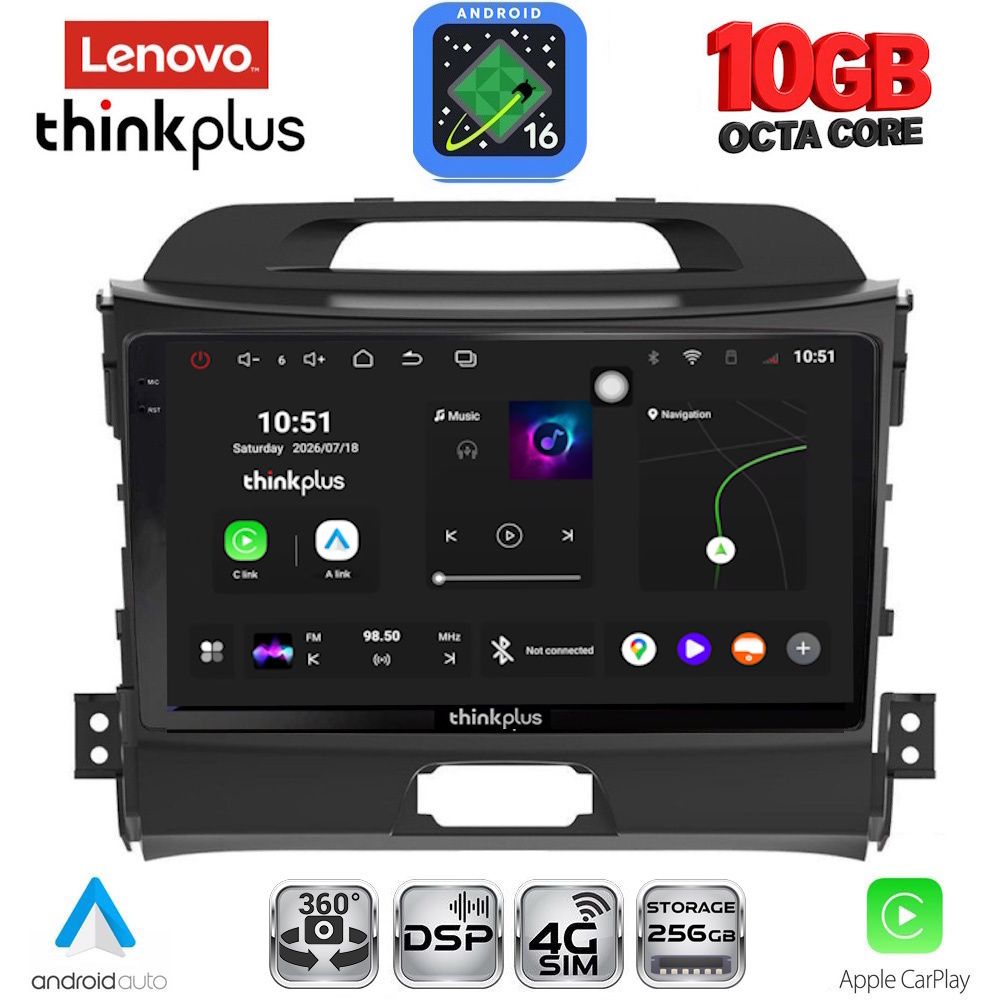 LTM11325_16 LENOVO LTM 11325_CPA (9inc) MULTIMEDIA TABLET for KIA SPORTAGE mod. 2010-2015 - Image 1