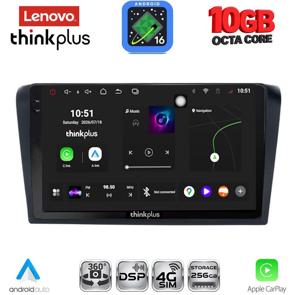 LTM11365_16 LENOVO LTM 11365_CPA (9inc) MULTIMEDIA TABLET for MAZDA 3 mod. 2003-2008 - Image 1