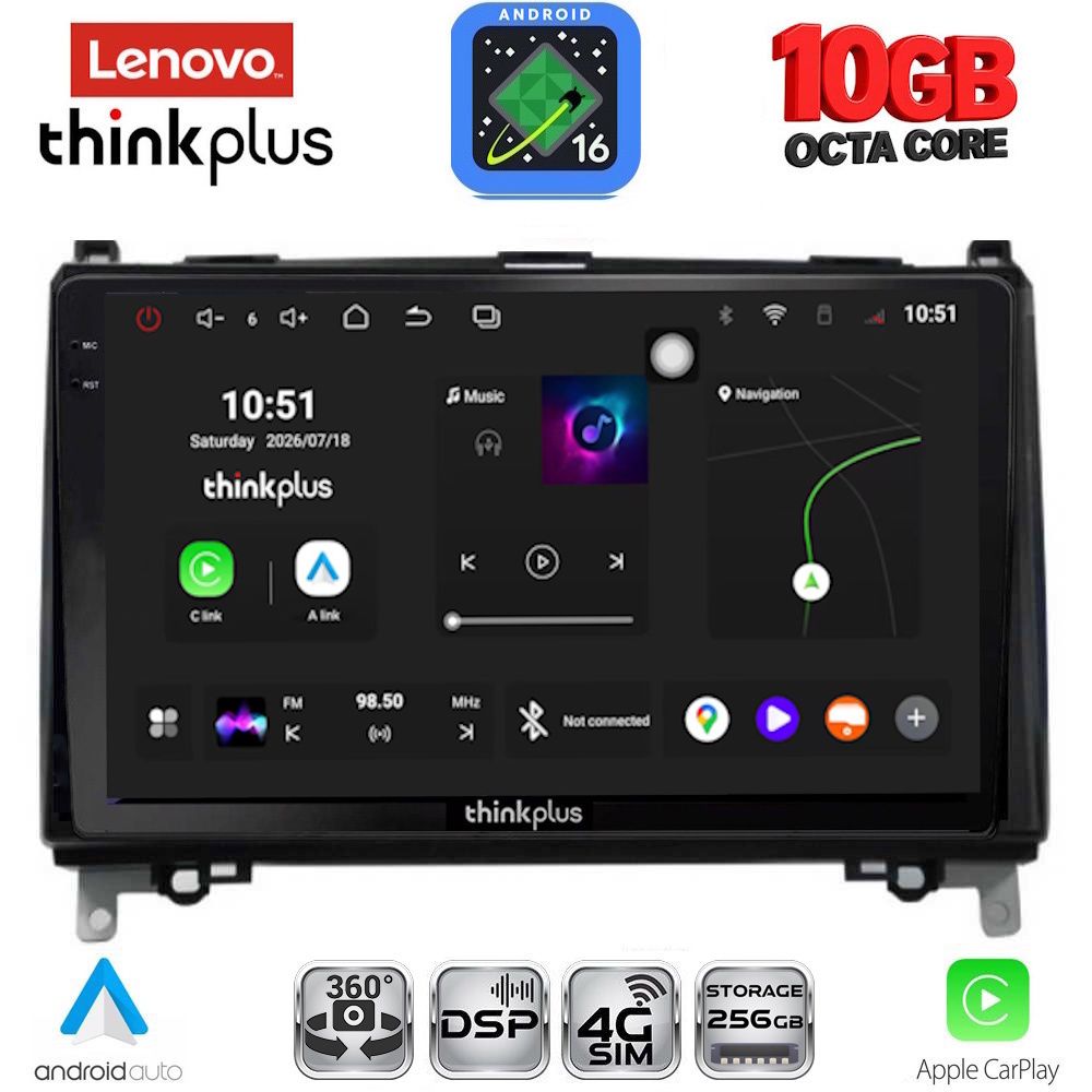 LTM11400_16 LENOVO LTM 11400_CPA (9inc) MULTIMEDIA TABLET for MERCEDES A – B -SPRINTER – VITO mod. 2007-2020 - Image 1