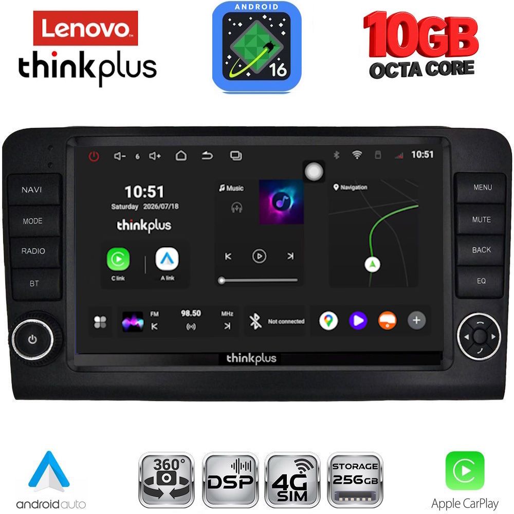 LTM11416_16 LENOVO LTM 11416_CPA (9inc) MULTIMEDIA TABLET for MERCEDES ML (W164) – GL (X164) mod. 2005-2011 - Image 1