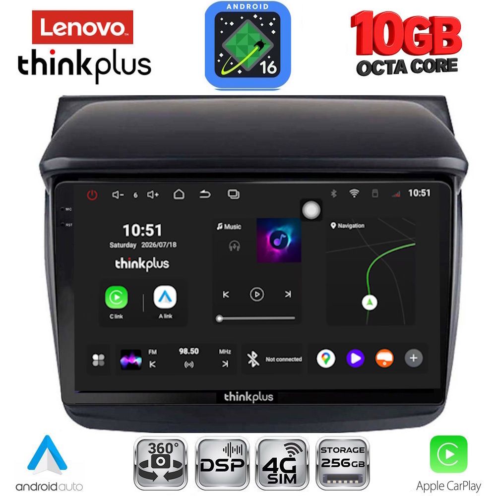 LTM11436_16 LENOVO LTM 11436_CPA (9inc) MULTIMEDIA TABLET for MITSUBISHI L200 mod. 2006-2015 - Image 1