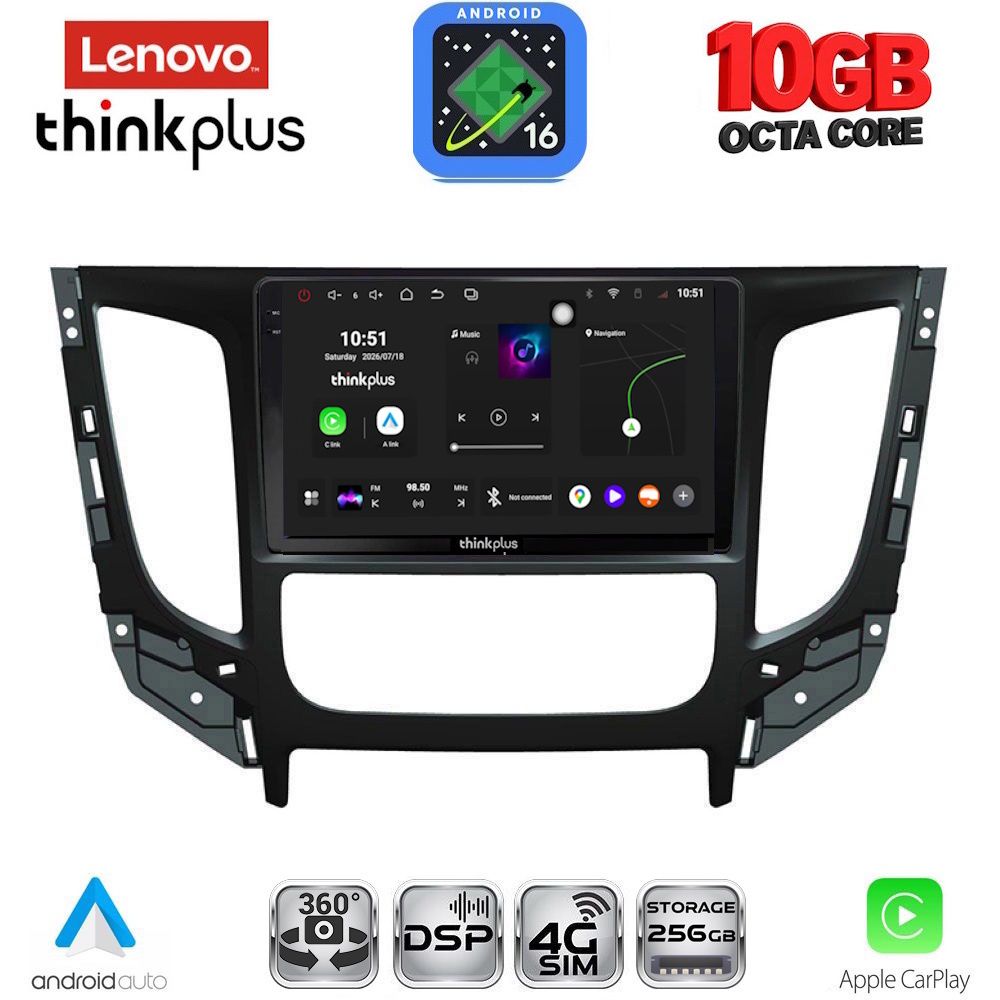 LTM11437CL_16 LENOVO LTM 11437CL_CPA (9inc) MULTIMEDIA TABLET for MITSUBISHI L200 mod. 2015-2019 with CLIMA - Image 1