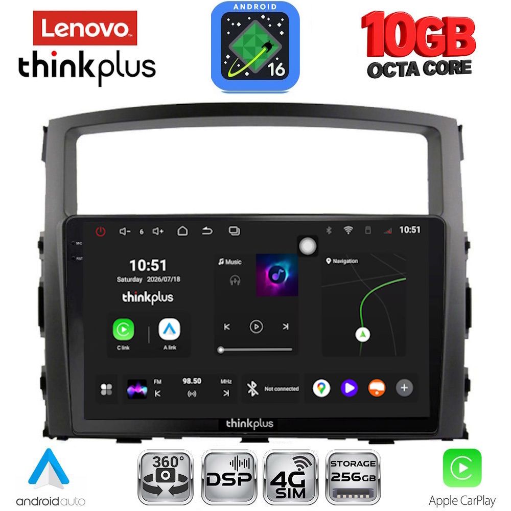 LTM11446_16 LENOVO LTM 11446_CPA (9inc) MULTIMEDIA TABLET for MITSUBISHI PAJERO mod. 2006-2013 - Image 1
