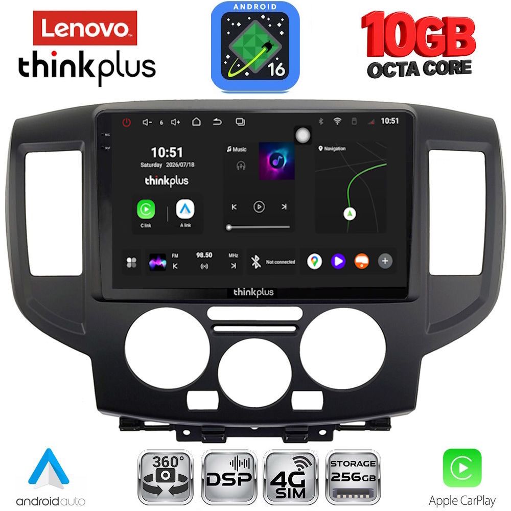 LTM11458BL_16 LENOVO LTM 11458BL_CPA (9inc) MULTIMEDIA TABLET for NISSAN NV 200 mod. 2009-2020 (BLACk) - Image 1