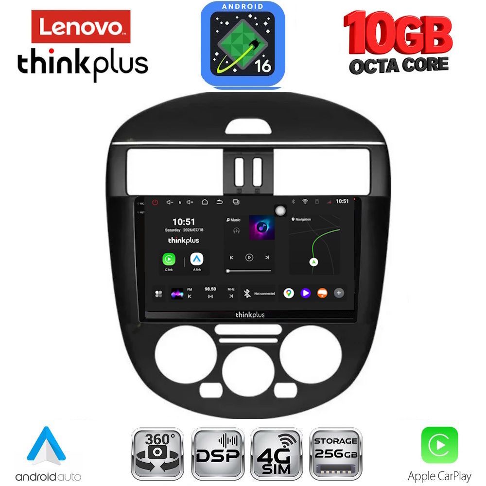 LTM11465AC_16 LENOVO LTM 11465B AC_CPA (9inc) MULTIMEDIA TABLET for NISSAN TIIDA mod. 2012-2015 with A/C - Image 1