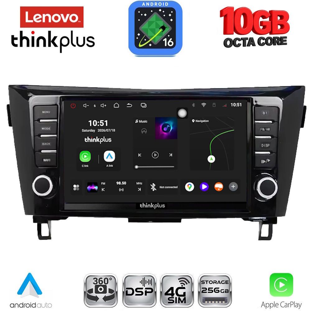 LTM11467_16 LENOVO LTM 11467_CPA (9inc) MULTIMEDIA TABLET for NISSAN QASHQAI - XTRAIL mod. 2014-2021 - Image 1