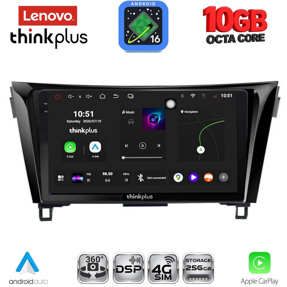 LTM11468_16 LENOVO LTM 11468_CPA (10inc) MULTIMEDIA TABLET for NISSAN QASHQAI - XTRAIL mod. 2014-2021 - Image 1