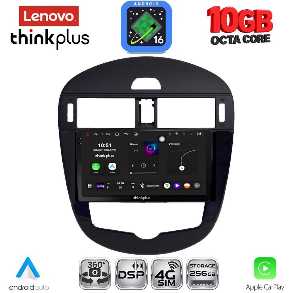 LTM11470_16 LENOVO LTM 11470CL_CPA (9inc) MULTIMEDIA TABLET for NISSAN PULSAR mod. 2014-2020 with CLIMA - Image 1