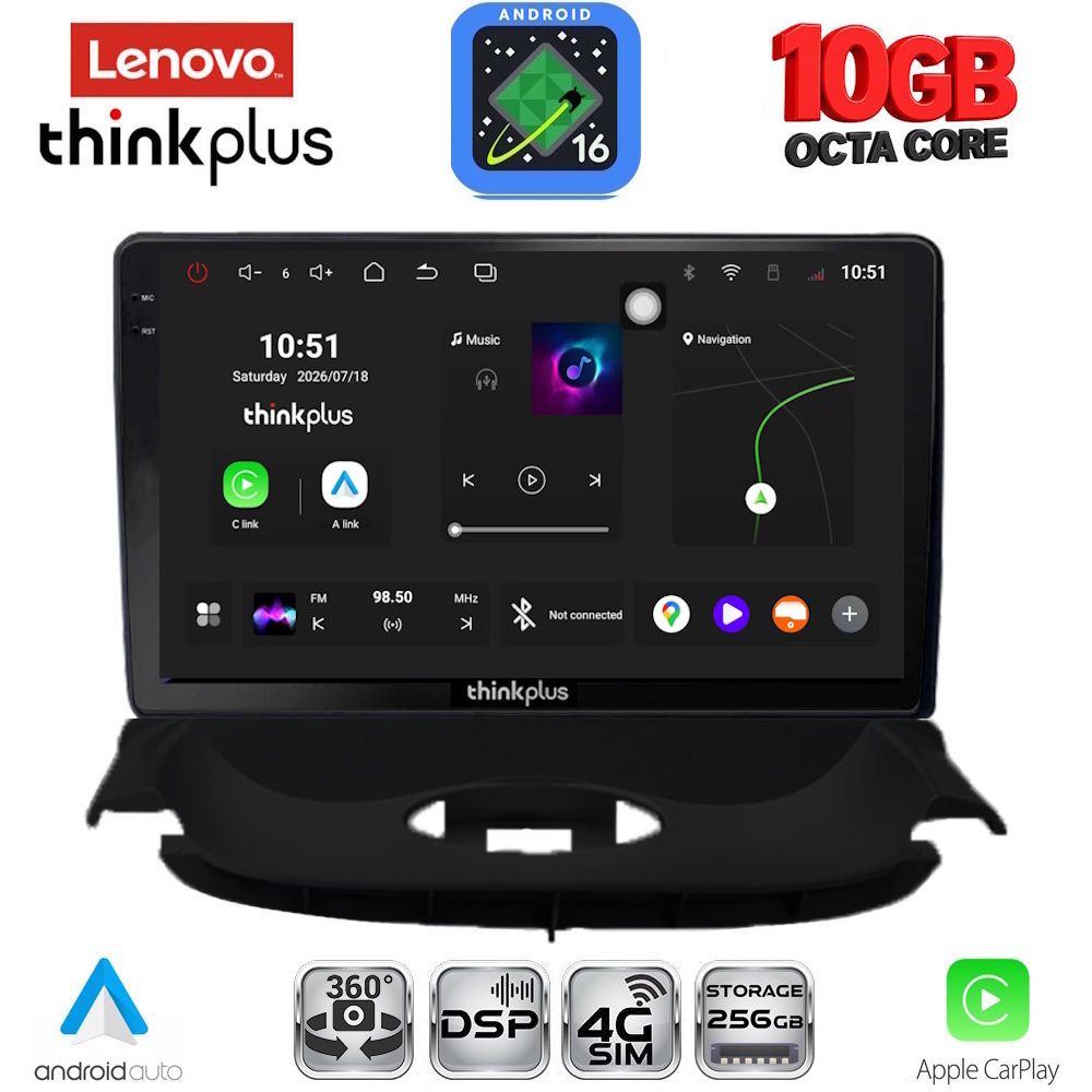 LTM11505_16 LENOVO LTM 11505_CPA (9inc) MULTIMEDIA TABLET for PEUGEOT 206 mod. 1998-2006 - Image 1