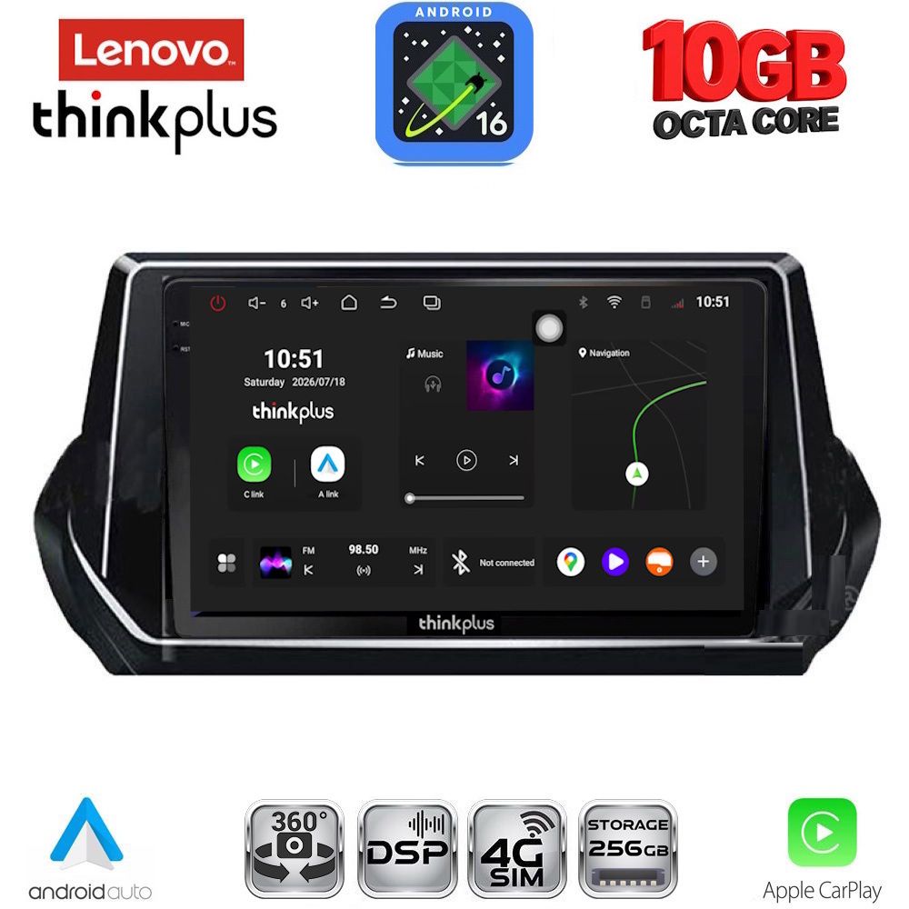 LTM11509_16 LENOVO LTM 11509_CPA (9inc) MULTIMEDIA TABLET for PEUGEOT 208 - 2008 mod. 2021-2026 - Image 1