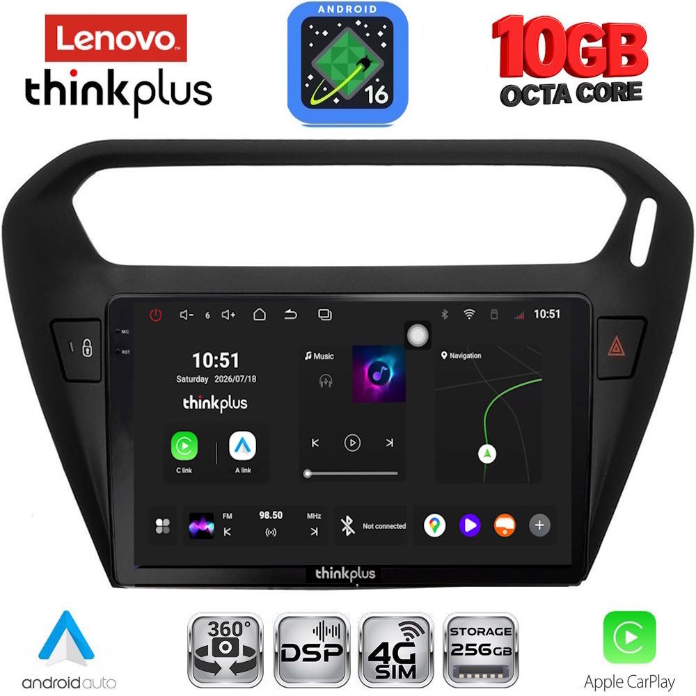 LTM11511BL_16 LENOVO LTM 11511BL_CPA (9inc) MULTIMEDIA TABLET for CITROEN ELYSEE – PEUGEOT 301 mod. 2013-2023 (BLACK) - Image 1