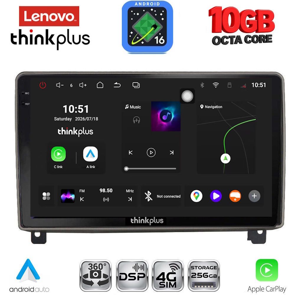 LTM11517_16 LENOVO LTM 11517_CPA (9inc) MULTIMEDIA TABLET for PEUGEOT 407 mod. 2004-2011 - Image 1