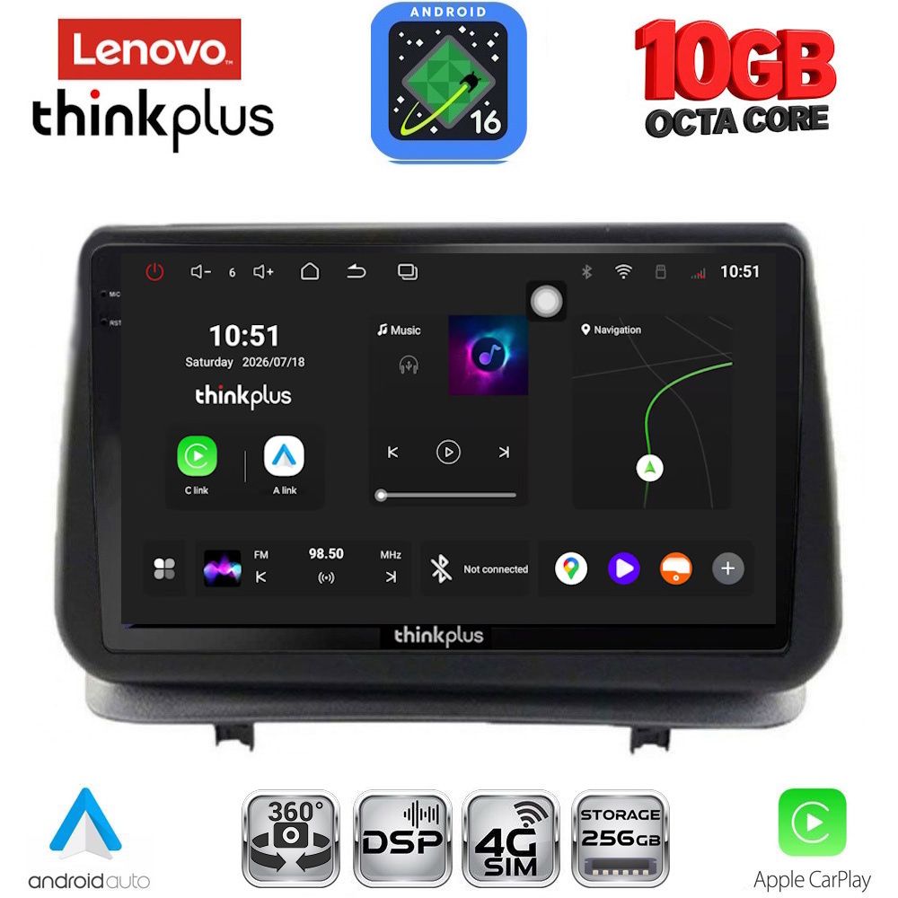 LTM11543_16 LENOVO LTM 11543_CPA (9inc) MULTIMEDIA TABLET for RENAULT CLIO mod. 2005-2011 - Image 1