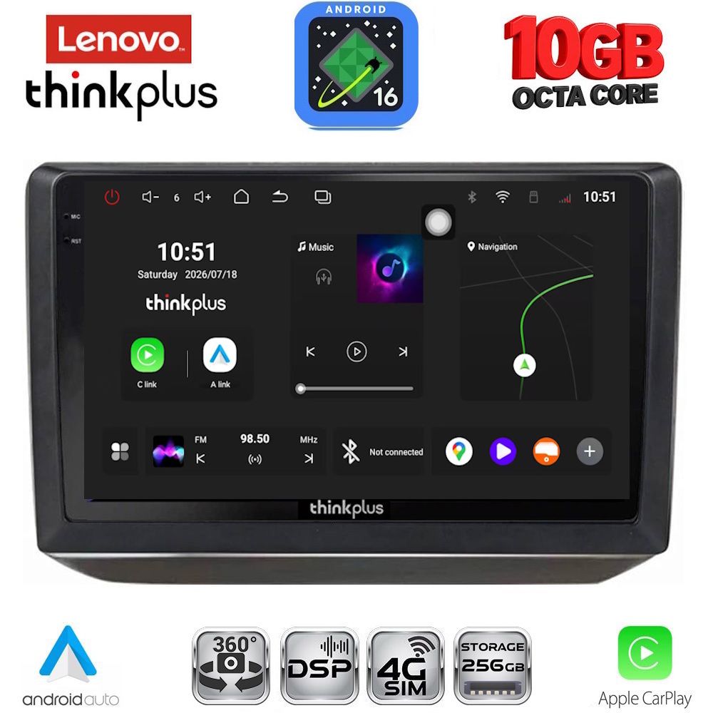 LTM11581_16 LENOVO LTM 11581_CPA (10inc) MULTIMEDIA TABLET for SKODA FABIA mod. 2008-2014 - Image 1