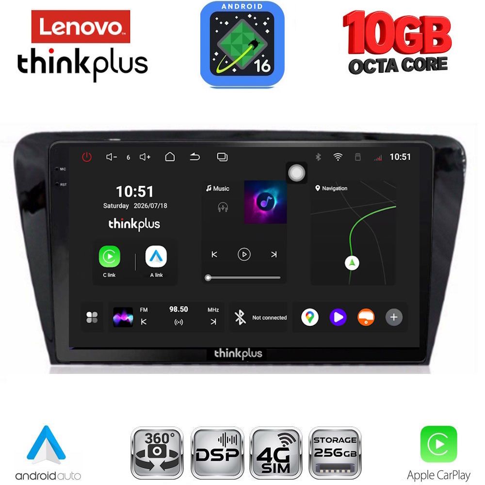 LTM11597_16 LENOVO LTM 11597_CPA (10inc) MULTIMEDIA TABLET for SKODA OCTAVIA 7 mod. 2013-2021 - Image 1