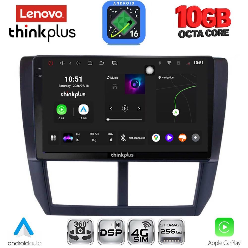 LTM11662_16 LENOVO LTM 11662_CPA (9inc) MULTIMEDIA TABLET for SUBARU FORESTER - IMPREZA - XV mod. 2008-2013 - Image 1