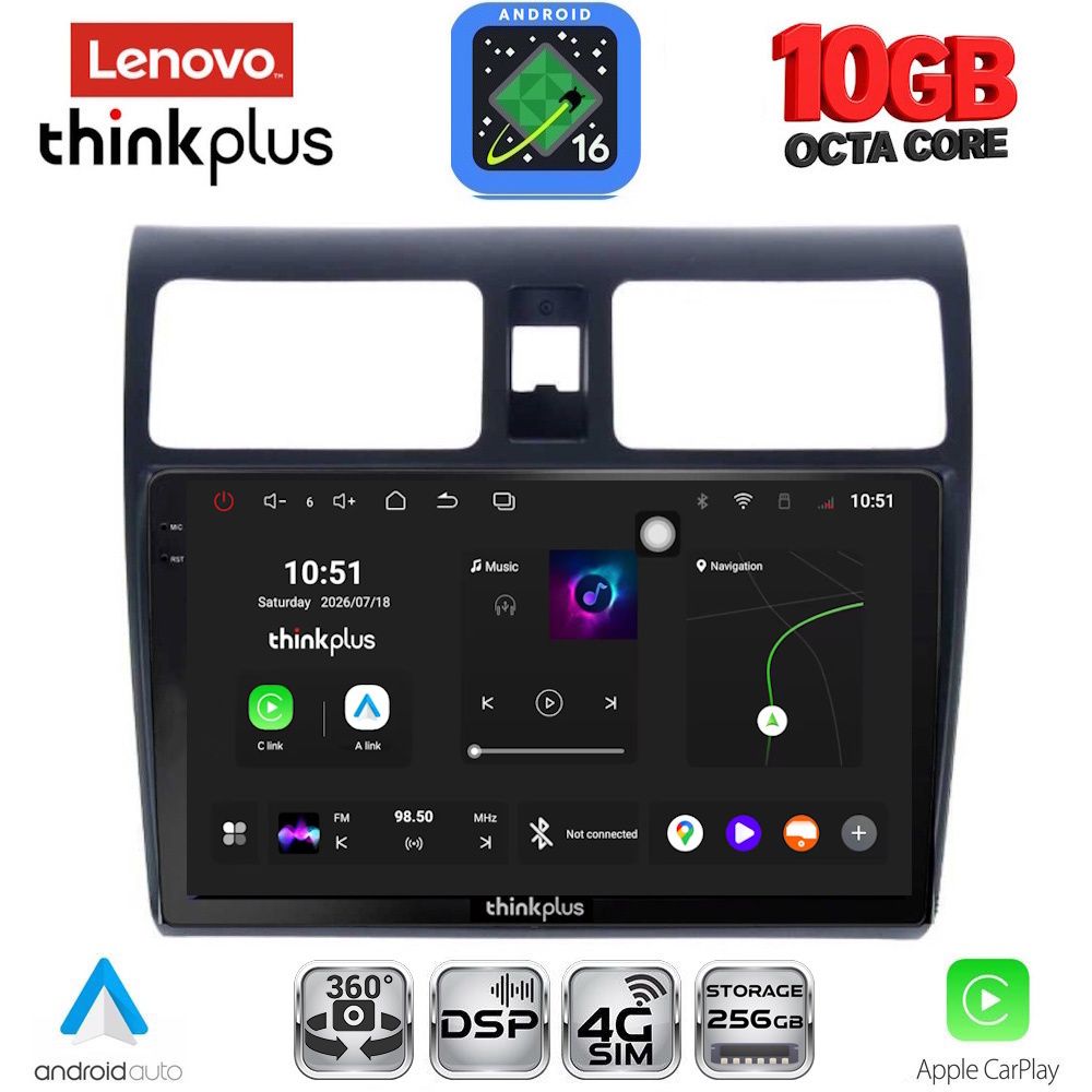 LTM11684_16 LENOVO LTM 11684_CPA (10inc) MULTIMEDIA TABLET for SUZUKI SWIFT mod. 2005-2011 - Image 1