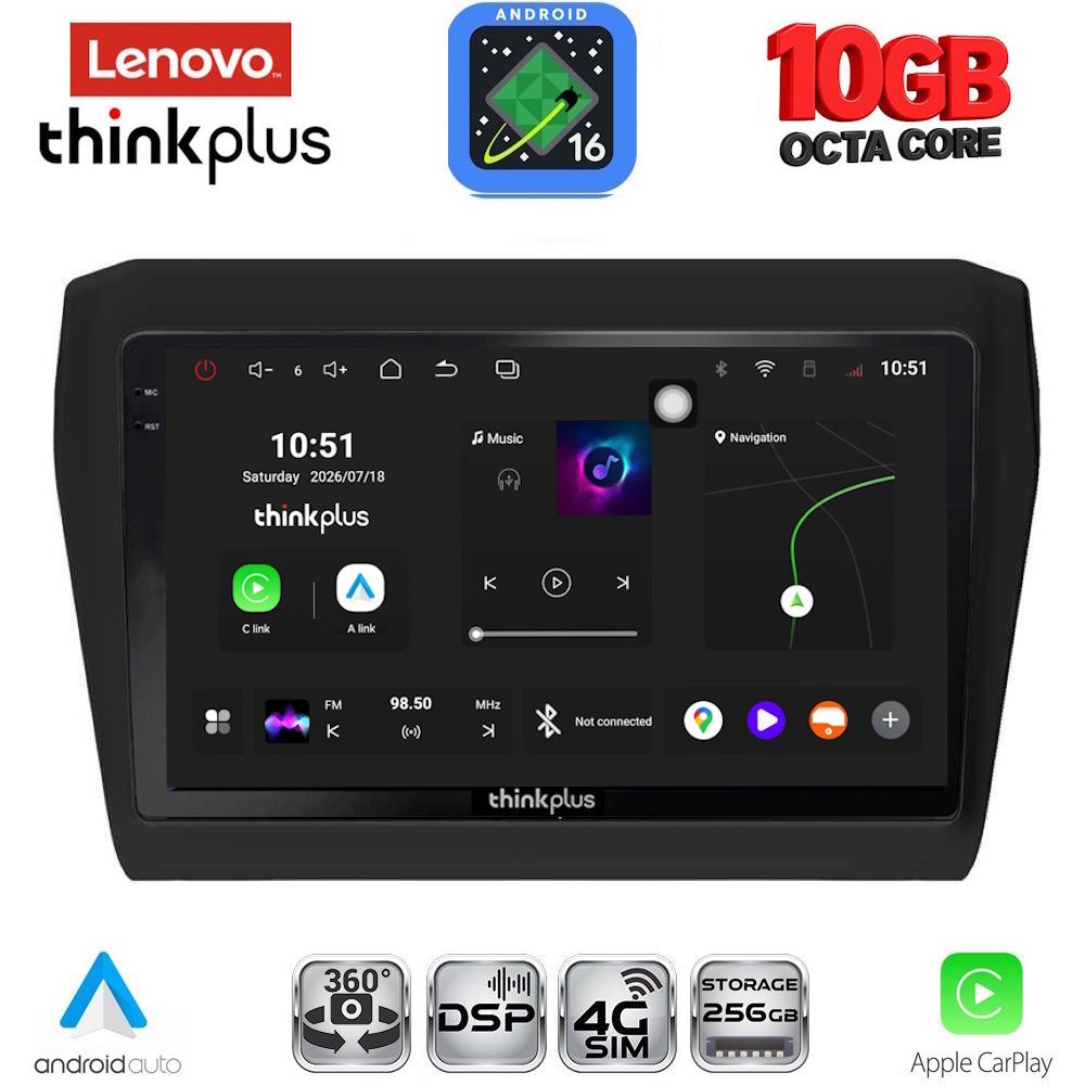 LTM11686_16 LENOVO LTM 11686_CPA (9inc) MULTIMEDIA TABLET for SUZUKI SWIFT mod. 2017-2023 - Image 1