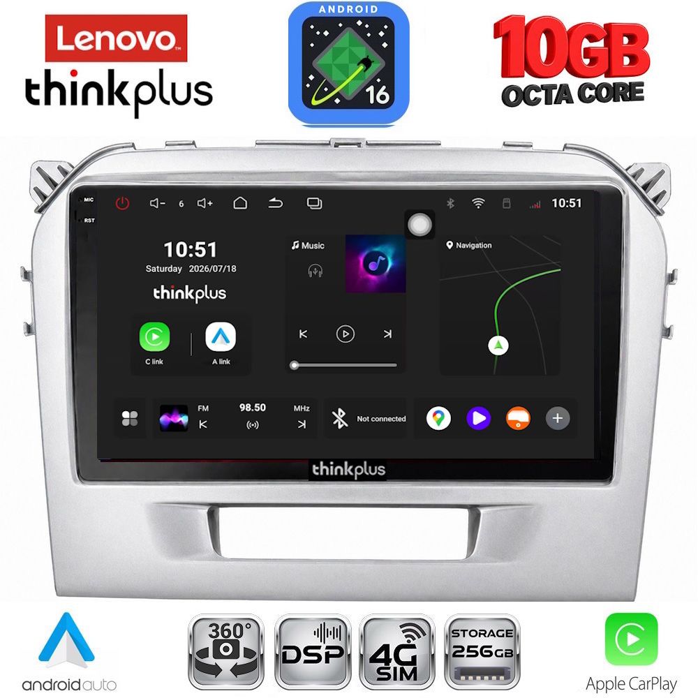 LTM11697SL_16 LENOVO LTM 11697SL_CPA (9inc) MULTIMEDIA TABLET for SUZUKI VITARA mod. 2016-2022 (SILVER) - Image 1
