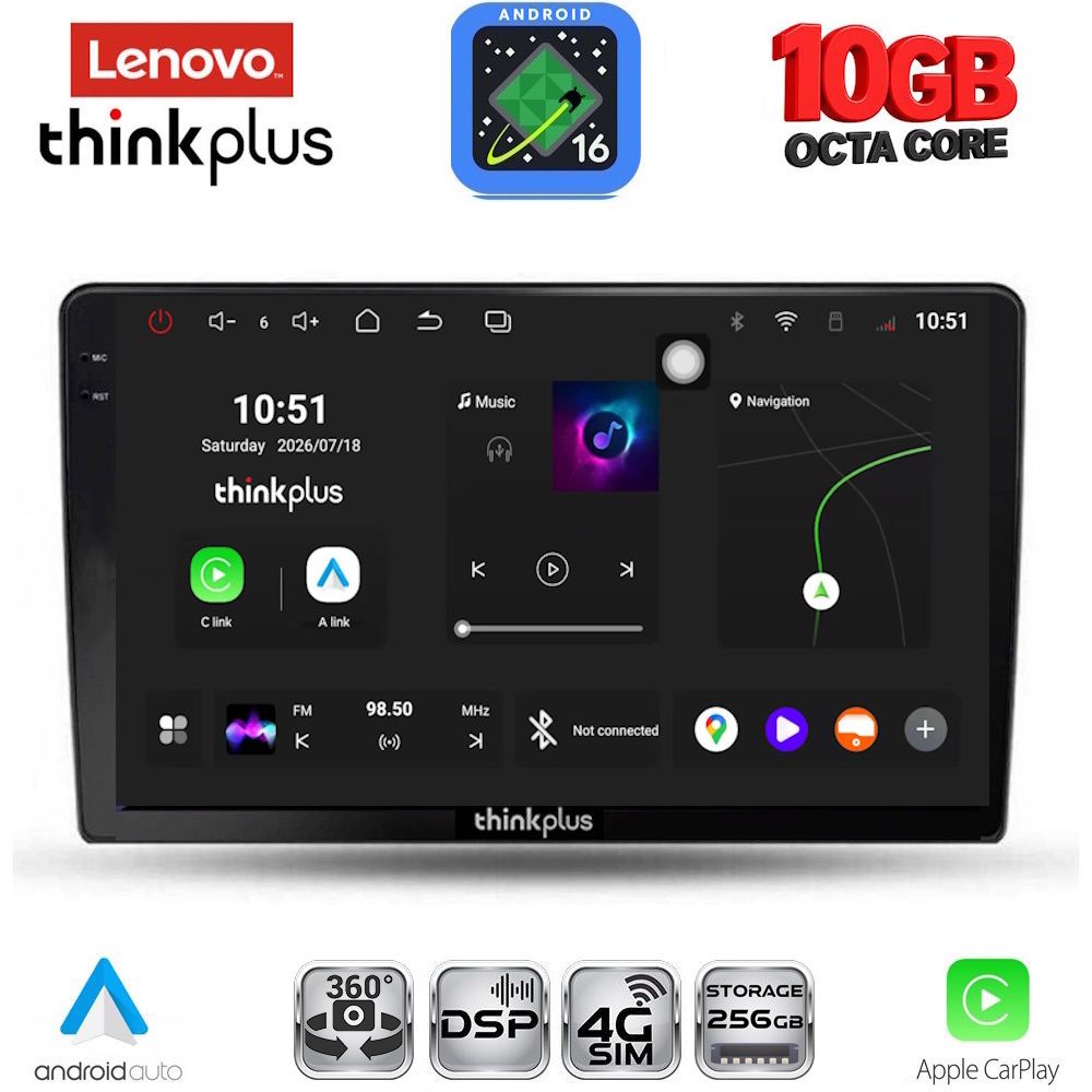 LTM11702_16 LENOVO LTM 11702_CPA (9inc) MULTIMEDIA TABLET for TOYOTA AURIS mod. 2007-2012 - Image 1