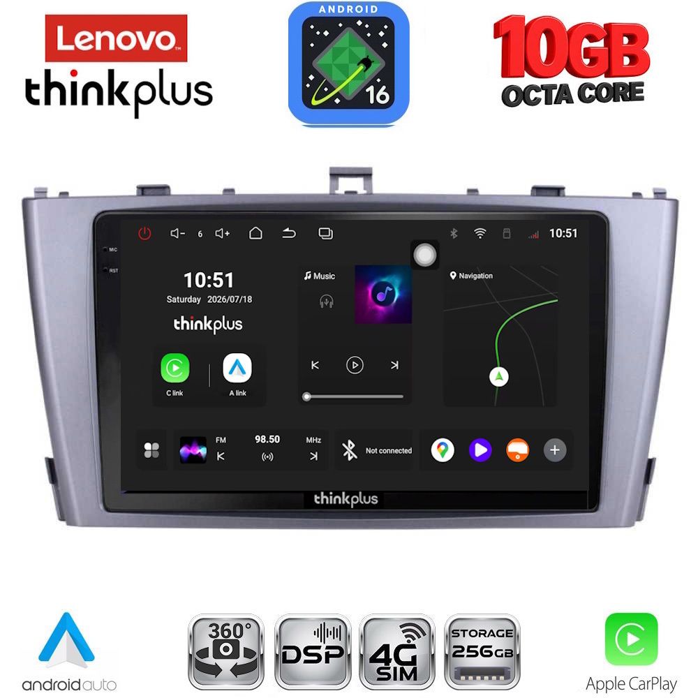 LTM11705SL_16 LENOVO LTM 11705SL_CPA (9inc) MULTIMEDIA TABLET for TOYOTA AVENSIS (T27) mod. 2009-2015 (SILVER) - Image 1