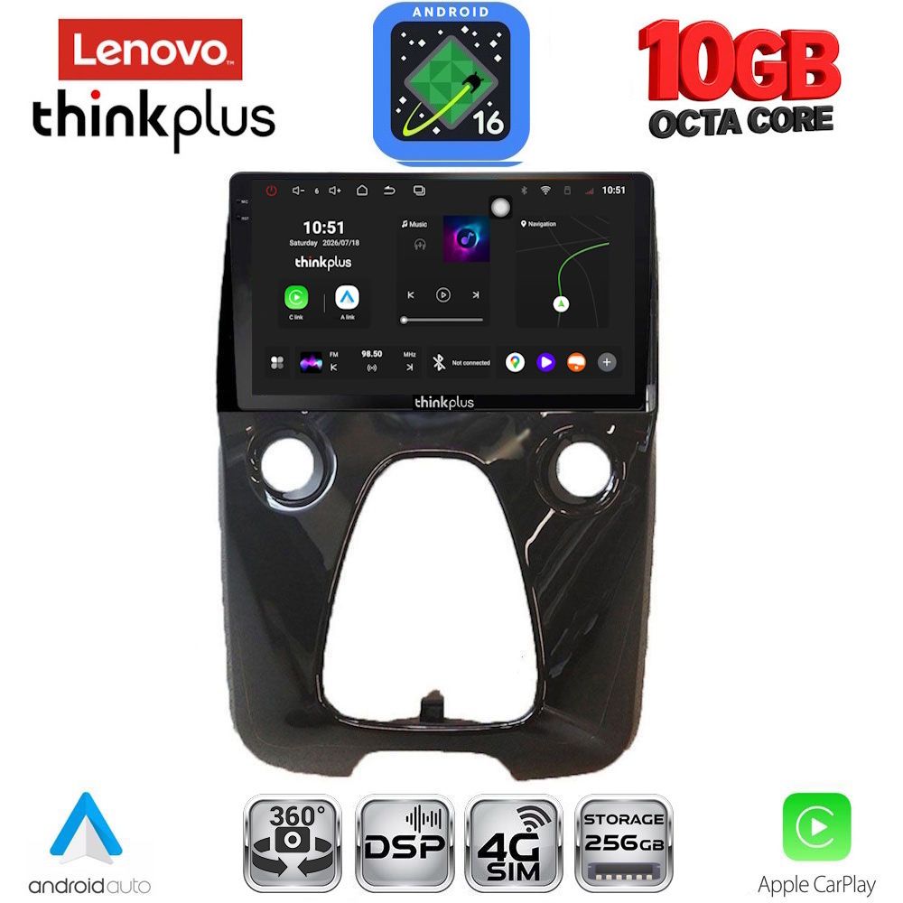 LTM11708_16 LENOVO LTM 11708_CPA A/C (10inc) MULTIMEDIA TABLET for CITROEN C1-PEUGEOT 108-TOYOTA AYGO mod. 2014-2022 - Image 1