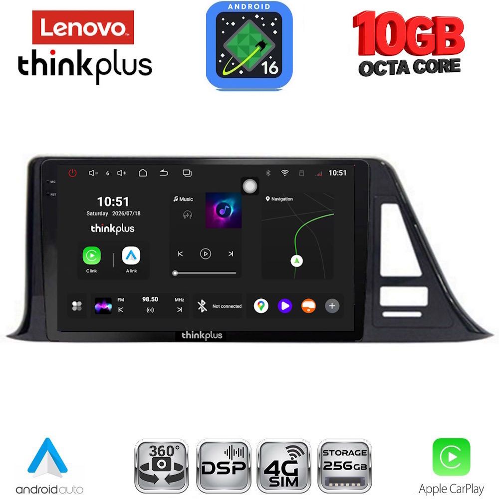 LTM11709_16 LENOVO LTM 11709_CPA (9inc) MULTIMEDIA TABLET for TOYOTA CH-R mod. 2017-2023 - Image 1