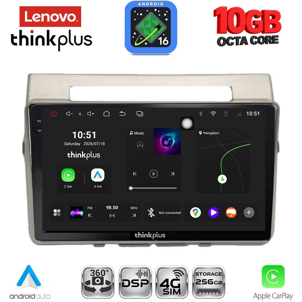 LTM11711_16 LENOVO LTM 11711B_CPA (9inc) MULTIMEDIA TABLET for TOYOTA COROLLA VERSO mod. 2004-2009 - Image 1