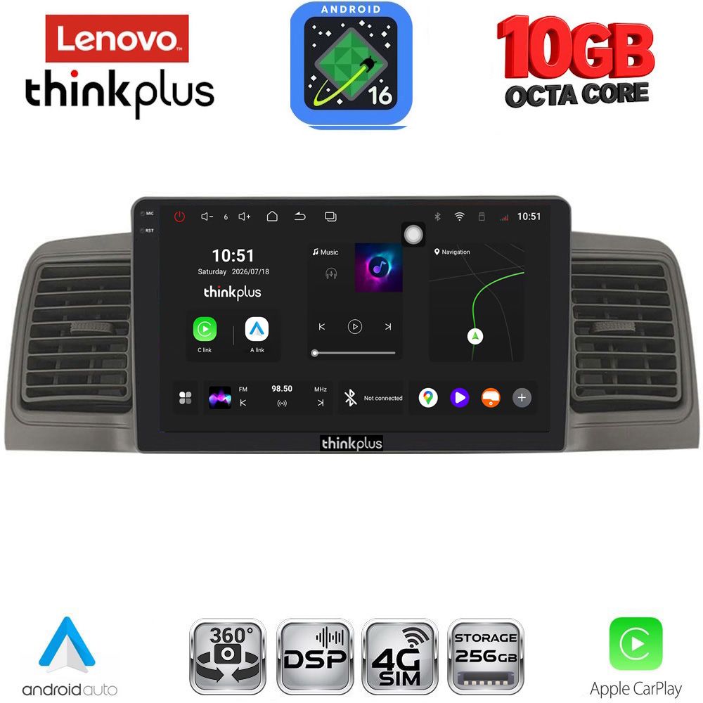LTM11712GR_16 LENOVO LTM 11712GR_CPA (9inc) MULTIMEDIA TABLET for TOYOTA COROLLA mod. 2001-2006 (GREY) - Image 1