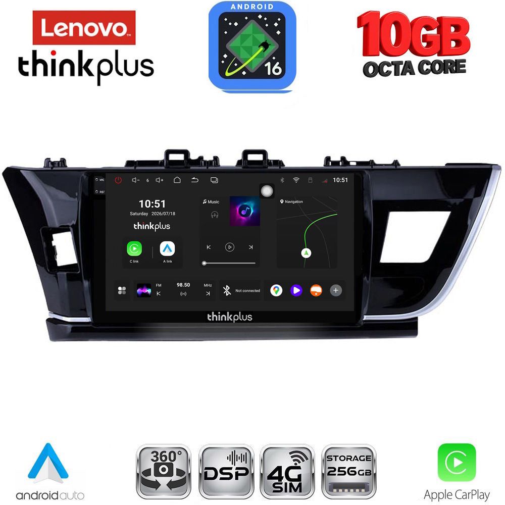 LTM11714BIG_16 LENOVO LTM 11714BIG_CPA (10inc) MULTIMEDIA TABLET for TOYOTA COROLLA mod. 2013-2016 - Image 1